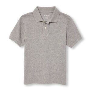 The Children's Place Boys Uniform‎ Pique Polo in Gray | Size Medium (7/8)
